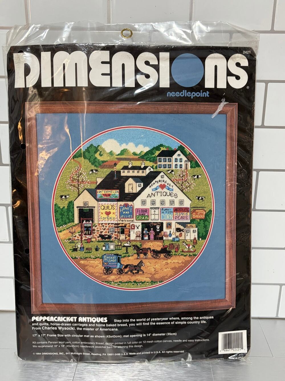 Vintage Dimensions Charles Wysocki Peppercricket Antiques Needlepoint Kit 2421